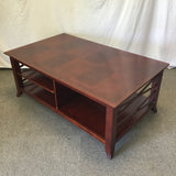 Modern Mission Universal Cherry Veneer 3-Tier Coffee Table