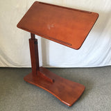 Modern Cherry Veneer Rolling Tilt-Top Side Table