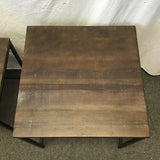 Set of 2 Modern Tropical Wood & Black Metal Nesting Tables