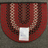 Single Half-Oval Multi-Color Braided Area Rug