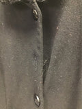 Vintage Fleece Dreams Black Wool Princess-Cut Long Coat