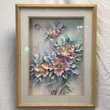 Signed Floral Mixed Media Shadowbox