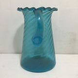 6pc Service for 5 Vintage Blue Glass Drink Set