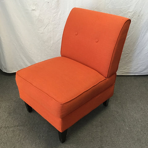 Modern Orange Upholstered Slipper Accent Chair
