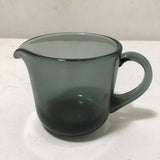 Vintage MC Kaj Franck Nuutäjarvi Smokey Green Finnish Crystal Bowl & Creamer Set