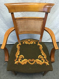Vintage Hollywood Regency Solid Maple & Cane Accent Chair
