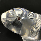Vintage Signed Steuben Crystal & Garnet Beaver