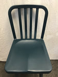 Pair of Modern Blue Metal Swivel Bar Stools