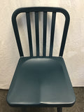 Pair of Modern Blue Metal Swivel Bar Stools