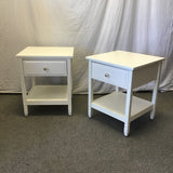 Pair of Modern Craftsman Dorel White 2-Tier 1-Drawer Night Stands