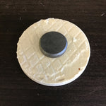 Susan Sitaraman Single Hand Painted Monochrome Flower On Round White Tile Magnet