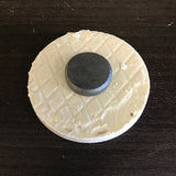Susan Sitaraman Single Hand Painted Monochrome Flower On Round White Tile Magnet