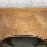 Vintage Walnut & Maple Veneer 4-Drawer Desk