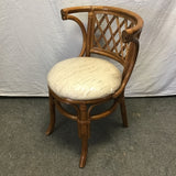 Vintage Boho Medium-Stained Rattan Dining Chair