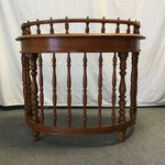 Vintage Oak Veneer Bow-Front Desk