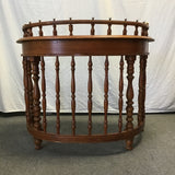 Vintage Oak Veneer Bow-Front Desk