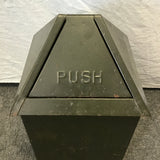 Vintage 1950's MC "Self Closing Solar Receptacle" Green Metal Waste Can
