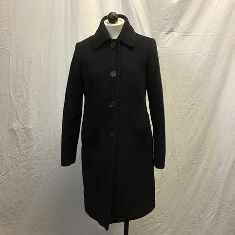 Anne Klein Black Wool Blend Long Coat