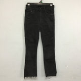 Mother The Insider Crop Step Fray Black Jeans