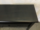 Vintage Chinoiserie Black Tropical Wood 2-Tier Sofa Table