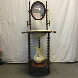 3pc Antique Victorian Solid Black Walnut Spindle Washstand