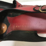 1940's Westport Walkers Red Leather Slingback Pumps