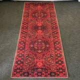 Red Machine-Washable 2.5' x 7.5' Runner