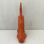 Vintage MCM Orange Plaster Phoenix Statuette