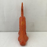 Vintage MCM Orange Plaster Phoenix Statuette
