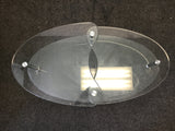 Modern 3-Tier Oval Glass Coffee Table