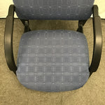 Modern HON Black Metal & Blue Geo Print Upholstered Office Chair