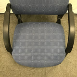 Modern HON Black Metal & Blue Geo Print Upholstered Office Chair