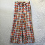 Vintage 70's Red & White Plaid Wide-Leg Pants