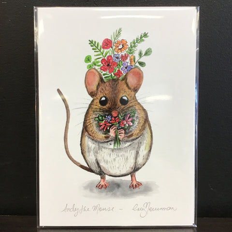 Cruz Illustrations "Andy the Mouse" 5x7 Signed Art Print