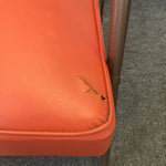Vintage MCM Orange Vinyl & Brown Metal Armchair
