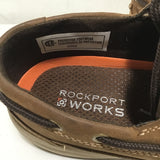 Rockport Works "Sailing Club" Brown Leather Steel Toe Boat Shoe