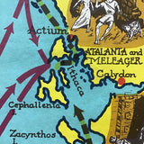 Vintage 1962 Denoyer-Jeppert "Mediterranean Mythology..." Scroll Map