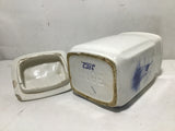 Set of 4 Antique Inge White & Blue Delft Windmill Ceramic Kitchen Canisters