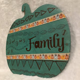 Eltimar Design "Family" Thanksgiving Pumpkin Fall Mixed Media 3D-Artwork