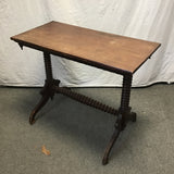 Antique Victorian Turned Solid Walnut Trestle Side Table