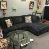 2pc Ashley Furniture Blue-Grey "Biddeford" Sectional Sofa Chaise