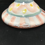 Retired Mackenzie-Childs "Rose Cottage" Ceramic Candle Holder