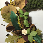 Frankie Nolan Moss, Feathers, & Eucalyptus Wreath