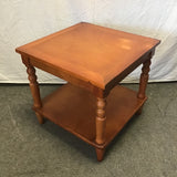 Vintage Solid Pine 2-Tier End Table