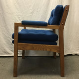 Modern MCM HON Blue Upholstered & Oak Office Chair