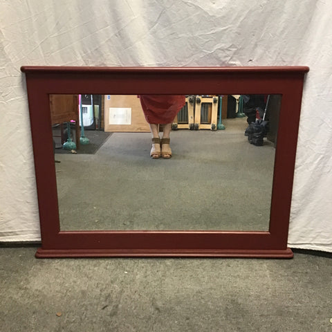Modern Red Solid Wood Mirror