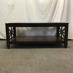 Contemporary Farmhouse Dark-Stained Solid Wood Coffee Table