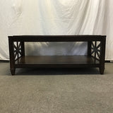 Contemporary Farmhouse Dark-Stained Solid Wood Coffee Table