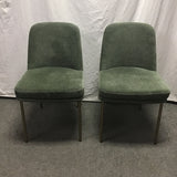 Set of 2 MCM West Elm Jack Metal Frame Dining Chairs