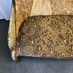 Modern Wing-Arm Brown Upholstered Settee